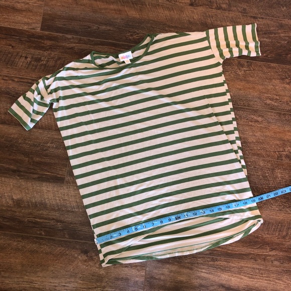 LuLaRoe Irma Green + Cream Stripe - Picture 2 of 3